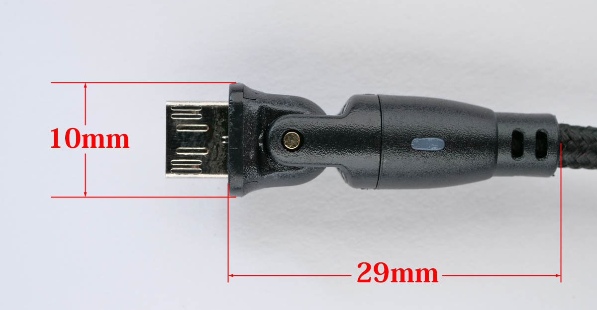 07
YFFSFDC USB Micro B ケーブル Ｌ字型 180度回転
USBマイクロB側寸法